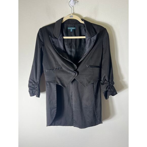 Sally Tseng Black Tuxedo Jacket Sz 4 - Picture 1 of 3